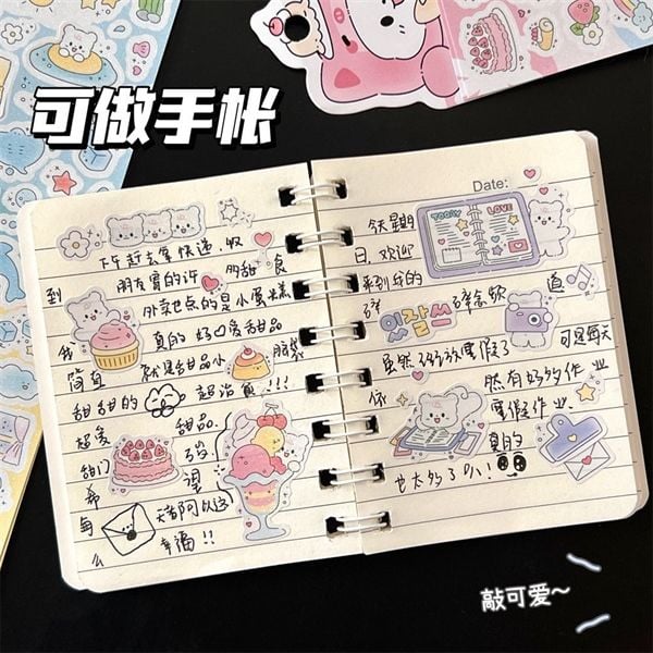  Sticker bìa thú cosplay lấp lánh 