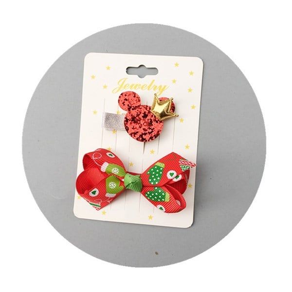  Set kẹp tóc Giáng Sinh tone đỏ 