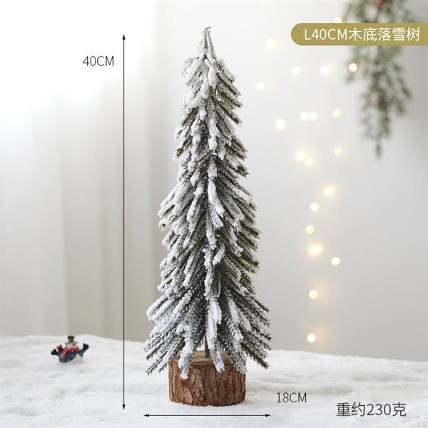  Cây thông để bàn phủ tuyết trơn 