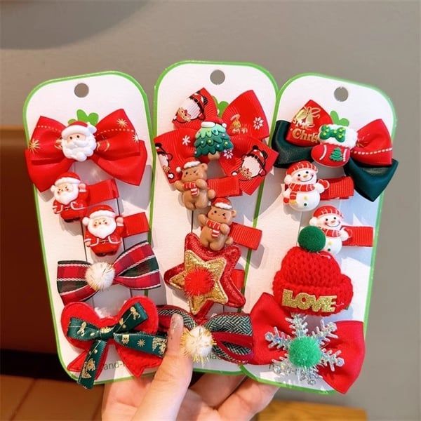  Set kẹp tóc Giáng Sinh 5 loại mix mẫu 