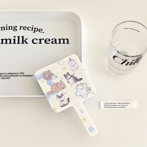  Gương vuông cầm tay 15x9cm 