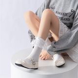  Tất Lolita cổ voan chấm bi 