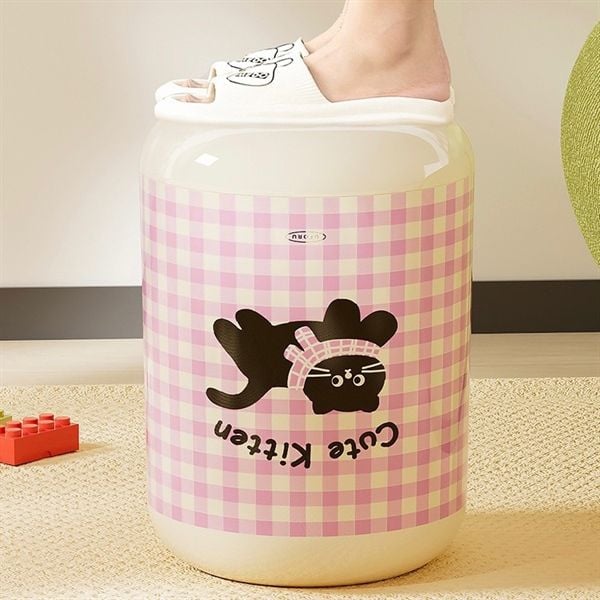  Thùng rác thú kẻ caro 12L 