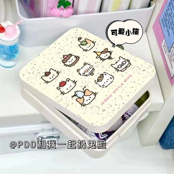  Hộp thiếc đa năng 9 mèo 9x7x3cm 