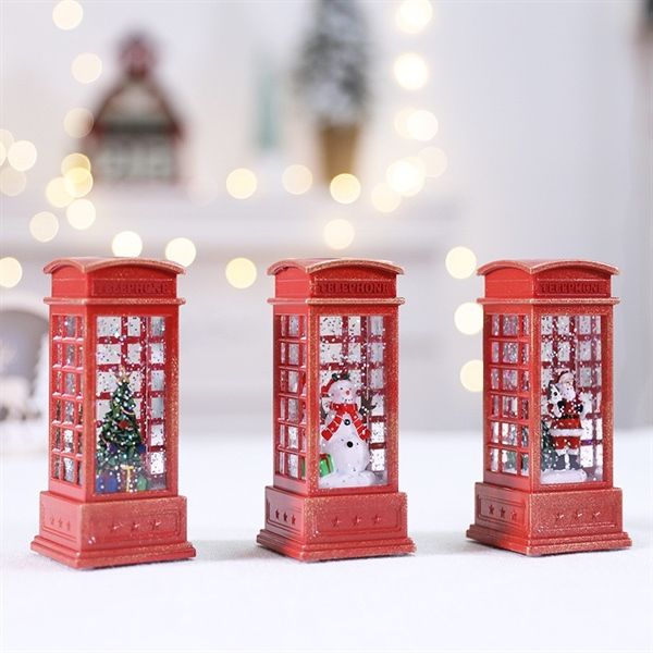  Đèn bốt điện thoại decor Giáng Sinh 12cm 