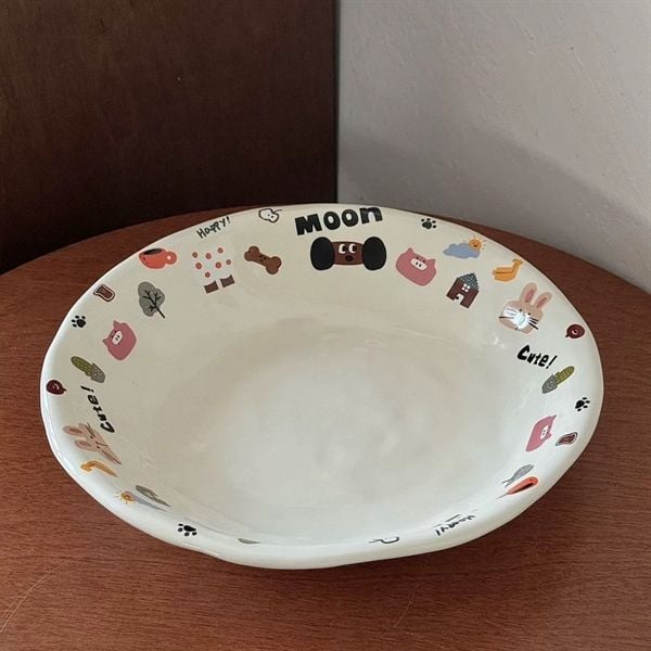  Set bát đĩa viền hoạ tiết nhí 