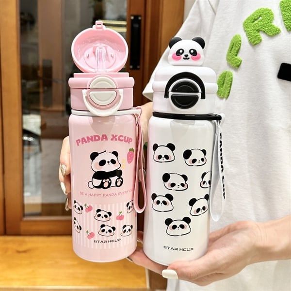  Bình giữ nhiệt gấu trúc hình nhí 600ml 