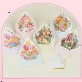  Thiệp bao thư mở bó hoa nhiều lớp 