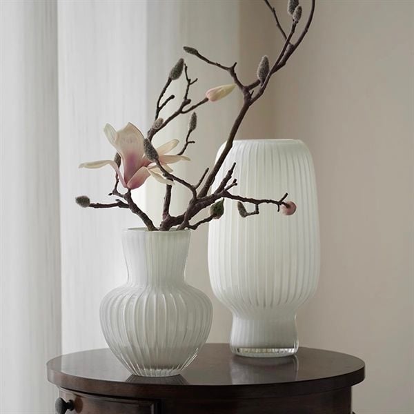  Lọ hoa thuỷ tinh bầu dục gân sọc 31cm 