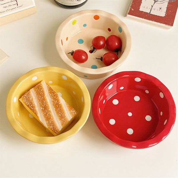  Bát dẹt chấm bi 14,5cm 