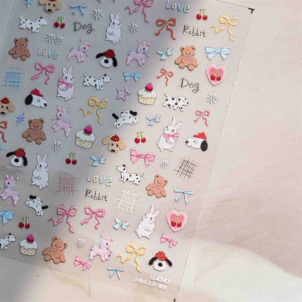  Sticker dán móng Tomoni thú dễ thương 