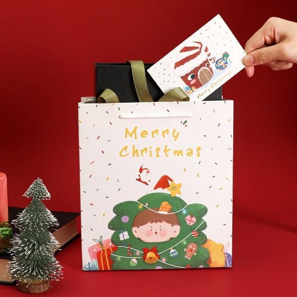  Túi quà giáng sinh chibi 24x22cm 