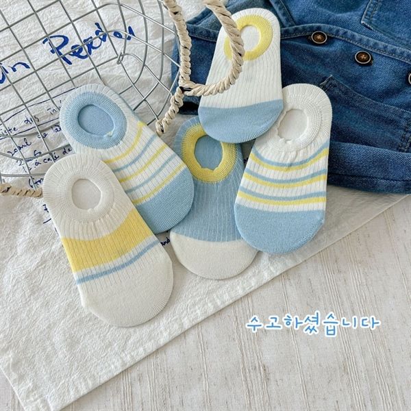  Tất Kid lười kẻ xanh vàng 
