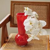  Lọ hoa thuỷ tinh cổ cao - Đỏ 25cm 