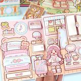  Box sổ + background ghép hình DIY Small Mochi + dụng cụ 
