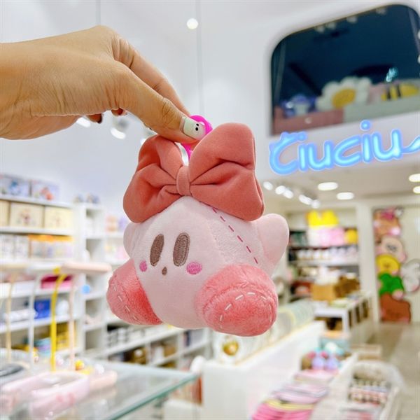  Móc khoá Kirby bông nơ hồng 