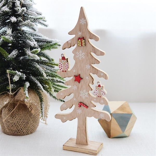  Cây thông gỗ trang trí giáng sinh 32cm 