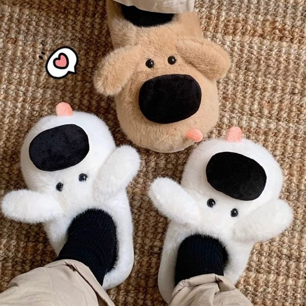  Dép bông cún lè lưỡi 