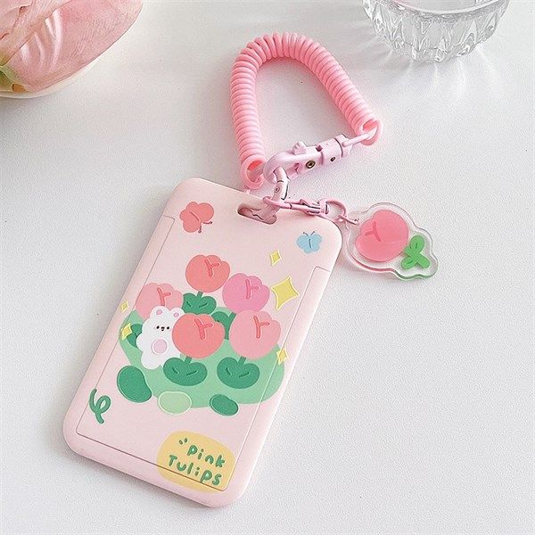  Dây đeo thẻ lò xo thỏ tulip 