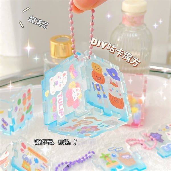  Khối lập phương DIY móc khoá Sticker 