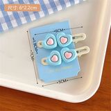  Set 2 kẹp tóc hình béo tone xanh 