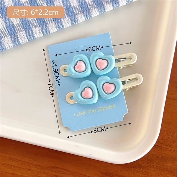  Set 2 kẹp tóc hình béo tone xanh 