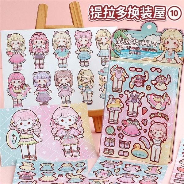  Sticker stylist bé đi biển Telado 