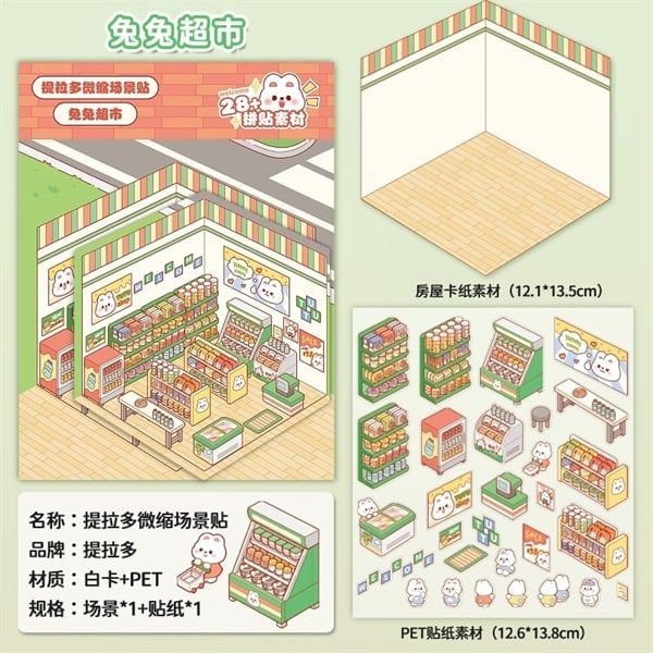  Sticker sắp xếp gian hàng góc 3/4 Telado 