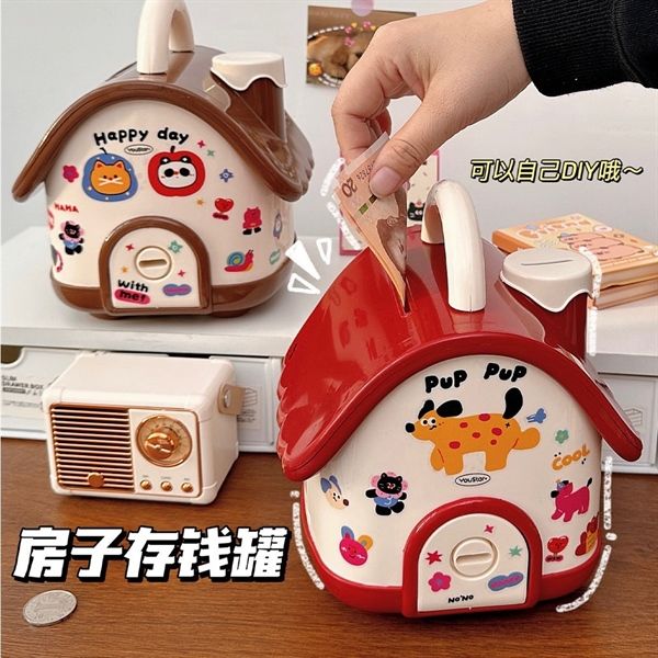  Ống tiết kiệm ngôi nhà Sticker cún mèo 