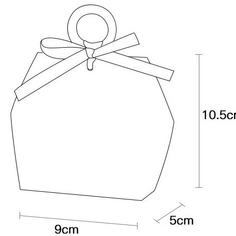  Túi quà gập miệng mini lục giác hoa quai vải 