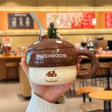  Cốc nấm Mushroom kèm ống hút 430ml 