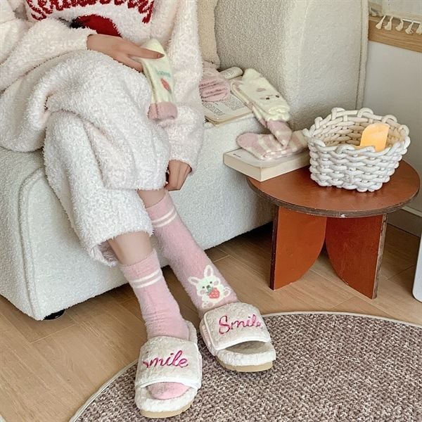  Tất Mekki lông thỏ dâu 