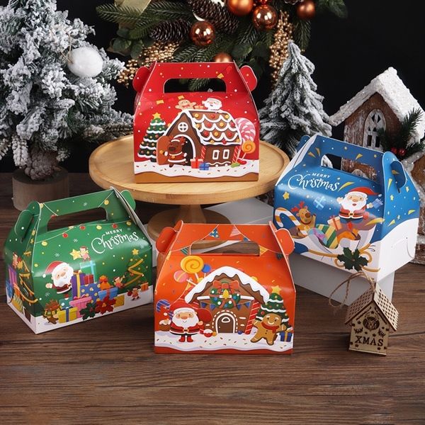  Hộp quà chữ nhật quai xách 16cm Giáng Sinh 