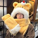  Mũ bông kiêm khăn quàng bịt tay Butter Bear 