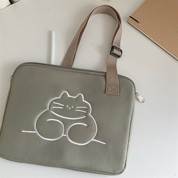 Túi đựng ipad / laptop đeo chéo Mèo xanh 