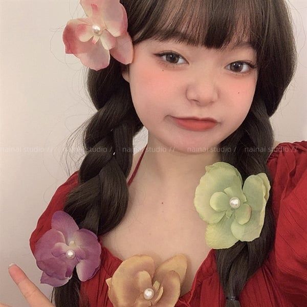 Kẹp tóc hoa lan đính ngọc 