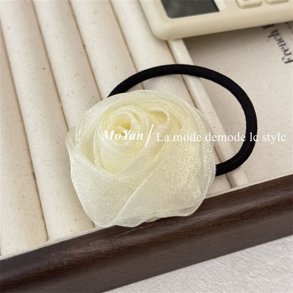  Chun buộc tóc hoa hồng voan 