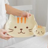  Đĩa sứ khay chấm Fuku Nyanko 28cm 