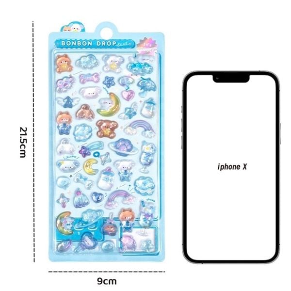  Sticker nổi giọt nước Bonbon Drop 
