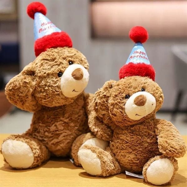  Gấu bông teddy mũ Happy Birthday 