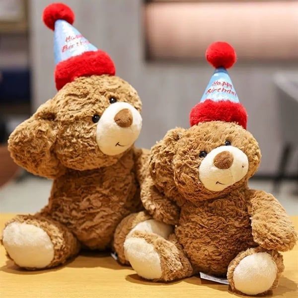  Gấu bông teddy mũ Happy Birthday 