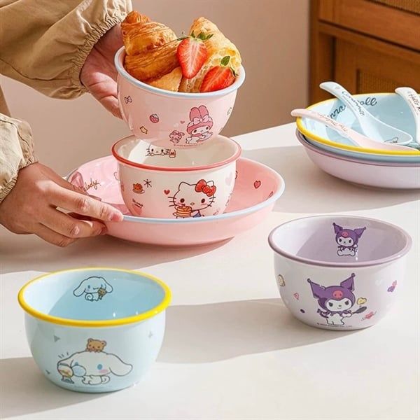  Bát con Sanrio viền màu 12cm 