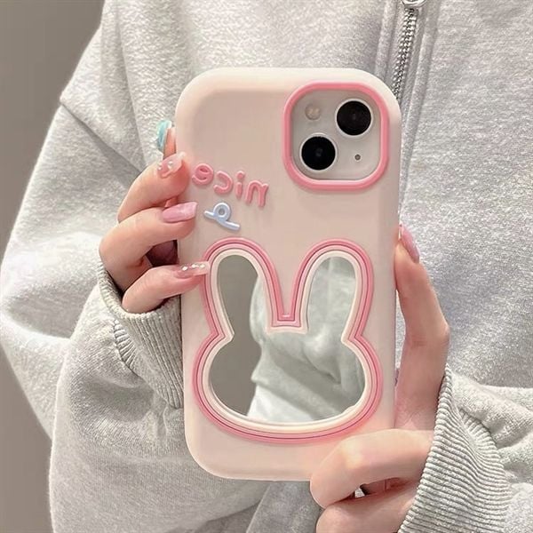  Ốp silicon thỏ nice có gương 