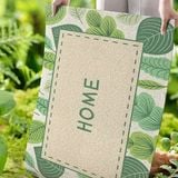  Thảm nhựa xoắn cửa ra vào lá xanh 45x75cm 
