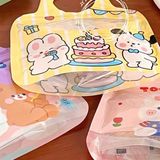  Túi zip quai xách thỏ cún 20x18cm 