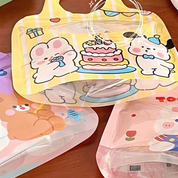  Túi zip quai xách thỏ cún 20x18cm 