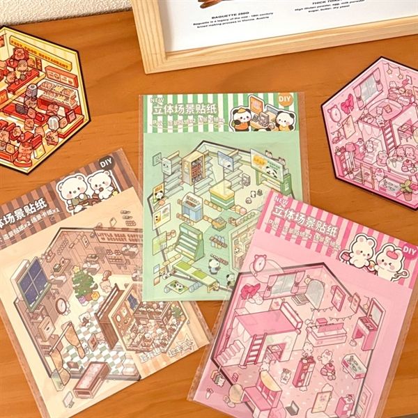  Sticker góc phòng 3/4 cửa hàng 