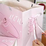  Túi quà ombre hồng Love You ruy băng 