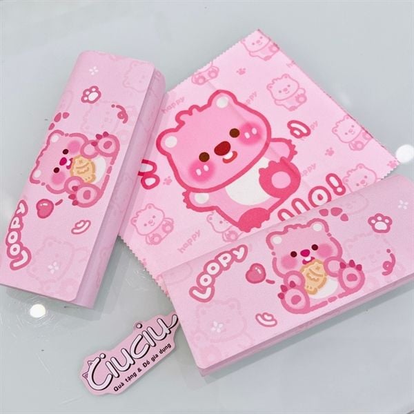  Hộp kính+khăn lau Loopy ăn cá 
