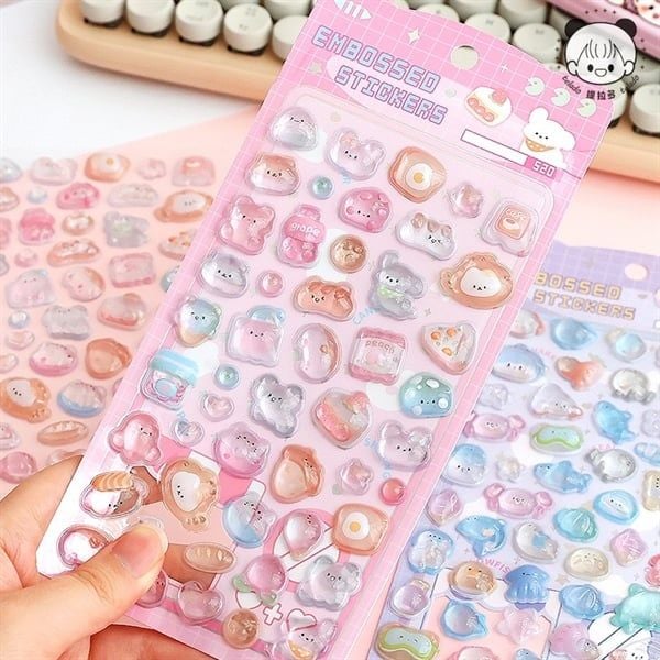  Sticker nổi giọt nước Telado thú dễ thương 